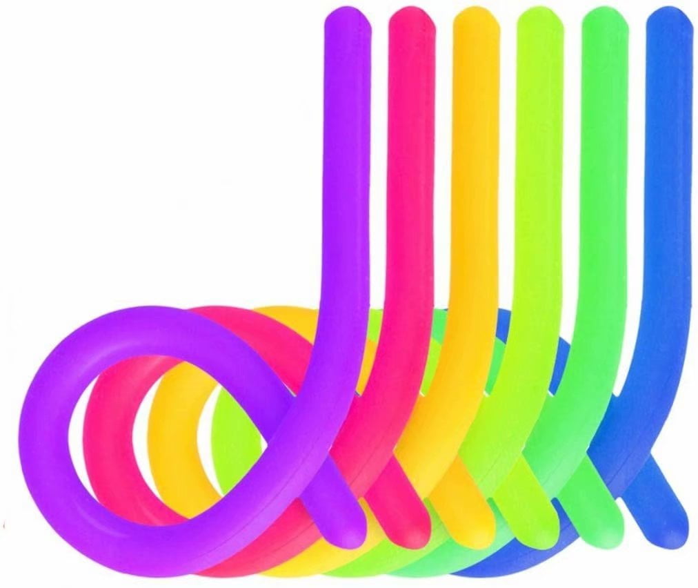 Stretchy Jelly String Noodles Thin Rubber Fidget Sensory Toys Set (9.5