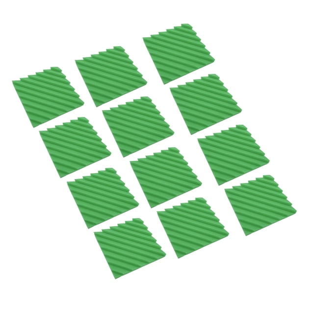 Soundproofing Studio Foam, High Density 12PCS Acoustic Panel Adhesive For Podcast Green