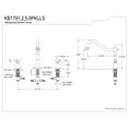thumbnail image 3 of Kingston Brass KB1795PKLLS Duchess Double-Handle 3-Hole Widespread Kitchen Faucet in Oil Rubbed Bronze, 3 of 6