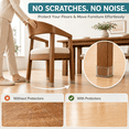 thumbnail image 2 of 24PCS Square Chair Leg Floor Protectors, Clear Silicone Caps with Felt Pads, Anti-Scratch Furniture Leg Covers for Hardwood Floors, 2 of 6