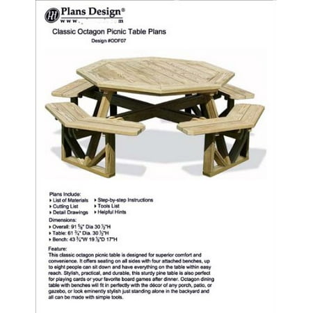 Classic Large Octagon Picnic Table, Octagon Patio Table Cover