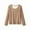 Light Brown, variant on Antqov Thermal Shirts for Women, Solid Color Crew Neck Pullover Long Sleeve Fleece Lined Relaxed Base Layer Top, Daily Warm Comfortable Soft Lightweight Underwear Tops