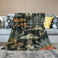 thumbnail image 2 of Fenyluxe Dark Wild Forest Watercolor Mushrooms Blanket Vegetables Flowers Mushroom Gifts Vintage Spring Summer Soft Lightweight Flannel Blanket for Bed Sofa Living Room Travel Gifts  60x80in, 2 of 6