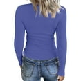 thumbnail image 6 of Fonma Going Out Tops for Women Fall Long Sleeve Lightweight Tops Ribbed Crew Neck Shirts Winter Trendy Travel Clothes Blue 2XL, 6 of 6
