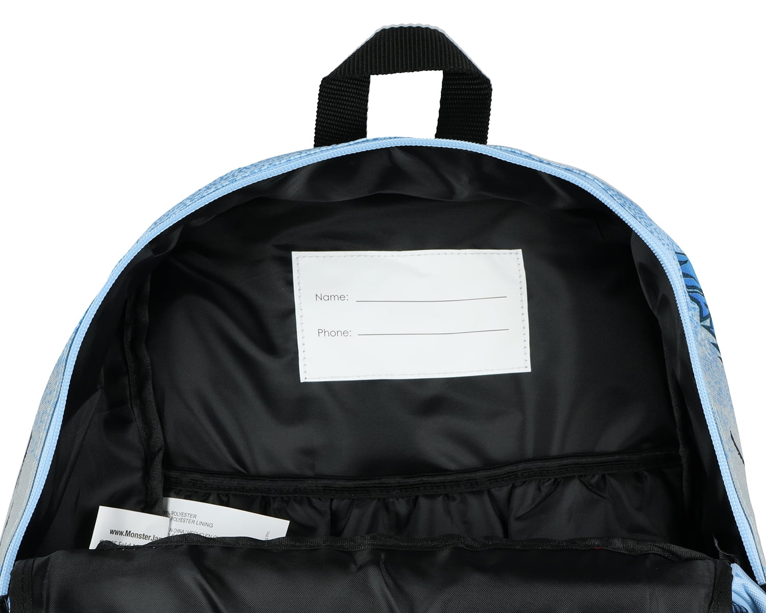 Monster Jam Backpack Megalodon Predator Truck Grill Laptop Tech Travel Daypack 16"