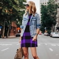thumbnail image 4 of Disketp Purple Buffalo Plaid para Vestido sin Mangas para Mujeres, Vestidos de Verano para Mujeres, Casual y Holgado para la Playa, 4 of 7