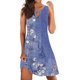 thumbnail image 1 of Gibobby Vestido casual de verano para mujer Vestido casual de verano sin mangas con flores estampadas en color para mujer(Morado,XL), 1 of 4
