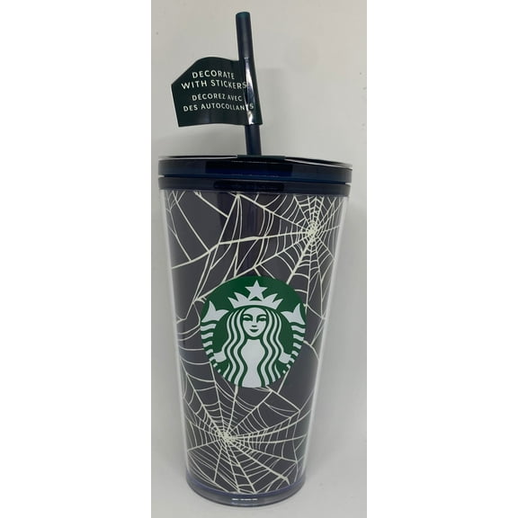 Starbucks Halloween 2021 Glow in the Dark Web Spider with Stickers Tumbler New