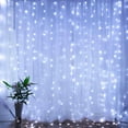 thumbnail image 4 of Guirnalda de luces LED para cortina, 3 x 1, 3 x 2, 3 x 3, 6 x 3, decoración navideña, luces de hadas, Año Nuevo, bodas, vacaciones, con control remoto, 4 of 5