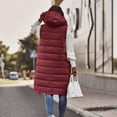 thumbnail image 6 of Red Winter Jackets for Women, Jackets for Women, Womens Winter Sleeveless Coat Vest Long Hoodie Warm Down Coat With Pockets Quilted Outdoor Jacket, XXL, 6 of 8