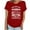 Red, variant on Fesfesfes Women Short Sleeve Tshirt GRANDMA Women's Top Printed Round Neck Short Sleeved T-shirt Short Sleeved Round Neck Top/shirt Tees Women M(US:6)