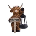 thumbnail image 4 of Estatua de vaca, escultura animal con luz solar para exteriores, adorno moderno, regalos de resina Linterna derecha, 4 of 8