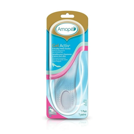 Amope GelActiv Everyday Heels Insoles for Women, 1 pair, Size