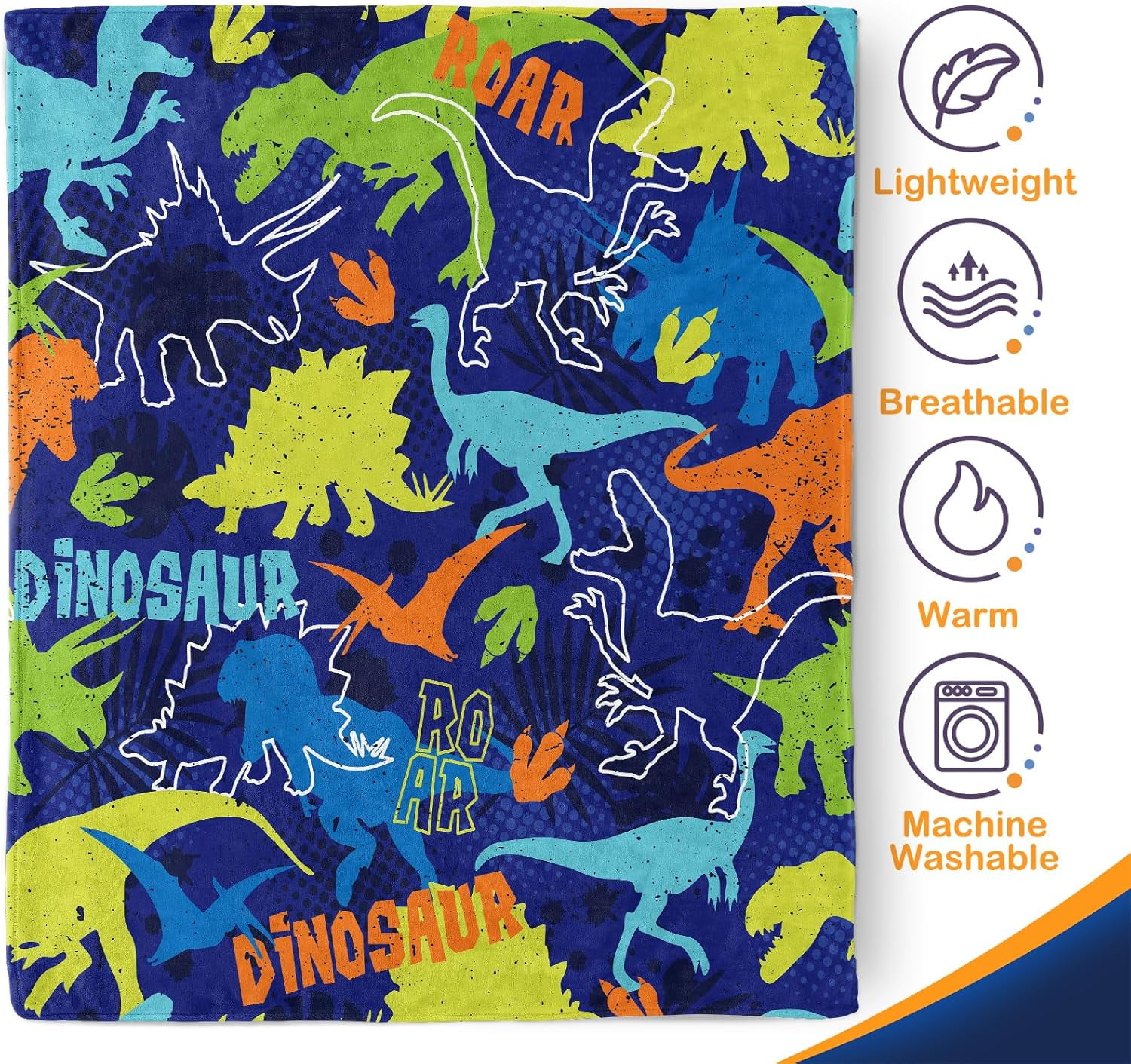 DAJU Dinosaur Gifts Blanket for Boys Girls Dino Themed Throw for Women Kids Men Adults Bedroom Living Room Decor Soft Fleece Cozy Plush Bed Couch Birthday Christmas Lightweight Blanket(40*50inch)