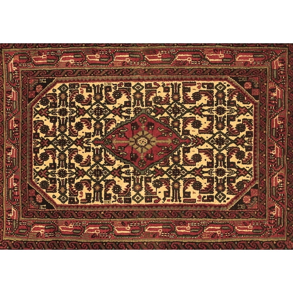 Ahgly Company Indoor Rectangle Persian Brown Traditional Area Rugs, 5' x 7'