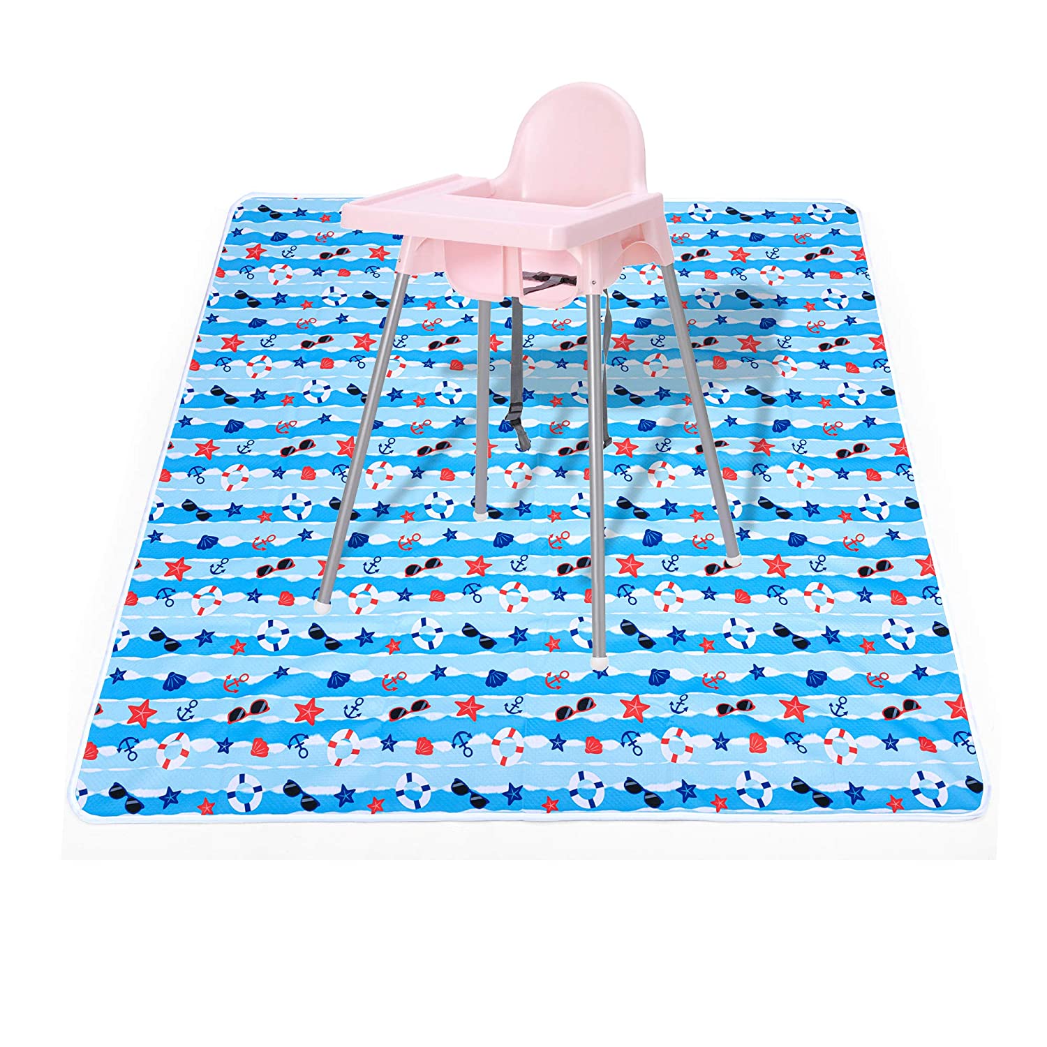 Bmatwk Splat Mat for Under High Chair (54 in x 54 in), AntiSlip High