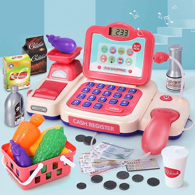 Simulación eléctrica Supermercado Caja registradora Juguetes Cajero multifunción Contador de pago Compras ShuxiuWang 8390611101169