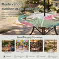thumbnail image 6 of Round Outdoor Tablecloth with Umbrella Hole and Zipper, Pink Green Palm Leaves Tablecloth with Elastic Waterproof, Summer Tropical Plants Botanical Patio Table Covers for 45" - 54" Pool Tables, 6 of 9