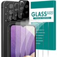 thumbnail image 1 of [3+3] Pack Glass Screen Protector for Samsung Galaxy A32 with Camera Lens Protector, 3D Curved, 6.5 inch 9H Tempered Glass for Galaxy A32 5G Glass Screen Protector, 1 of 6