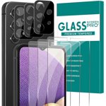 [3+3] Protecteur d'écran en verre pour Samsung Galaxy A32 avec protège-objectif caméra, 3D Courbé, 6.5 de pouce 9H Verre trempé pour Galaxy A32 5G Protecteur d'écran en verre