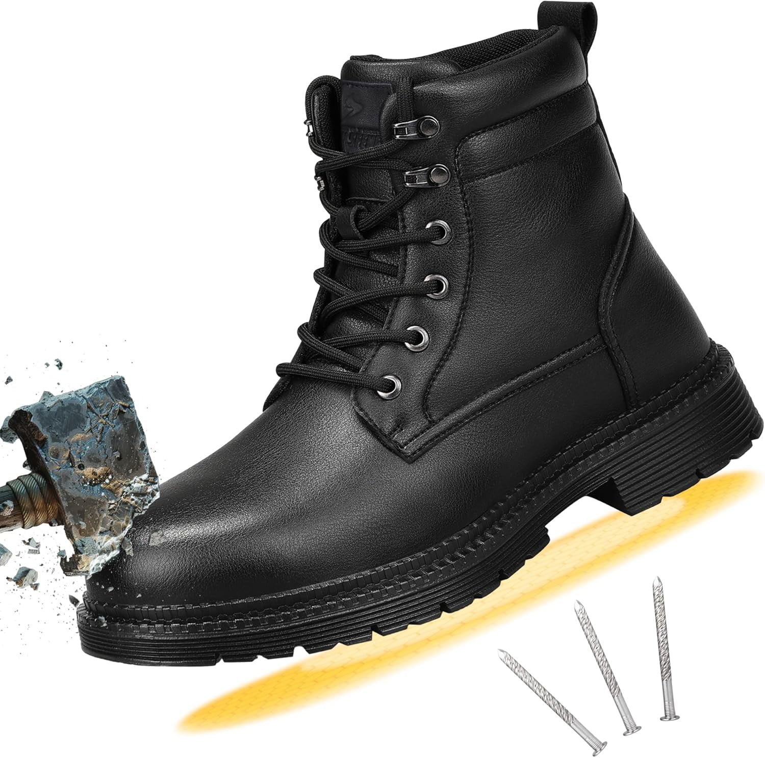BULLFROG PRO II BLACK WORK BOOTS UNISEX COMPOSITE TOE NWT MENS WOMEN’S BOOTS Bullfrog Pro Ii Composite Toe Shoes For Crews Bullfrog Pro  main image 2