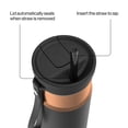 thumbnail image 5 of Contigo 24 oz SnapSeal Leak-Proof Stainless Steel Water Bottle – Keeps Drinks Hot & Cold, Reusable Straw, Spill-Proof for Bags, Carry Strap, Black/Bronze, 5 of 10