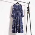 thumbnail image 1 of Robes Maxi Printemps Été pour Femmes Manches Longues Imprimé Floral Col Rond Robe Longue de Plage Fête Mujer Vestidos, 1 of 5
