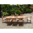 thumbnail image 6 of Grade-A Teak Dining Set: 8 Seater 9 Pc: 118" Oval Table And 8 Lua Stacking Arm Chairs Outdoor Patio WholesaleTeak #51LU2609, 6 of 6