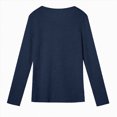 thumbnail image 4 of Towmus Lace Crochet Tops for Women Flowy Oversized Tshirts Ladies Long Sleeve V Neck Waffle Knit Textured Casual T-Shirts Blouse, 4 of 5