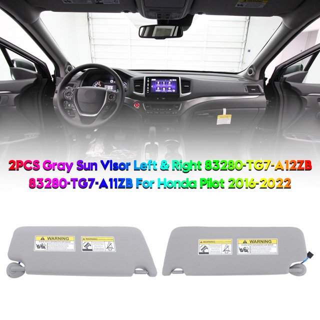 2PCS Gray Sun Visor Left & Right 83280-TG7-A12ZB For Honda Pilot 2016-2022
