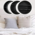 thumbnail image 2 of Wooden Moon Shaped Storage Shelf Wall Rack Mounted Hanging Rack Living Room Kitchen Home Decor, Small Moon, 2 of 9