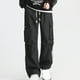 thumbnail image 5 of Pantalones largos para hombre, estilo casual, con cintura elástica y bolsillos, a la moda para exteriores, 5 of 6