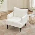 thumbnail image 2 of QinaQin Sillón accent estilo mid century en tela gris, con brazos y patas metálicas, ideal para sala, recámara, estudio u oficina, 2 of 7