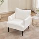 thumbnail image 2 of Yeshouse Sillón decorativo de mediados de siglo, cómodo y moderno, tapizado en tela gris con brazos y patas de metal, ideal para sala de estar, dormitorio u oficina, 2 of 7