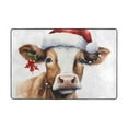 thumbnail image 3 of Cow with Christmas Hat Area Floor Mats Soft Large Nursery Rugs Non-Slip Foam Carpets Living Room Doormat for Bedroom Dinning Decor 36" x 24", 3 of 7