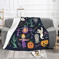 thumbnail image 2 of XMXT Throw Blanket, Funny Cartoon Halloween Design Machine Washable Blankets for Sofa, 40 x 30 inches, 2 of 9