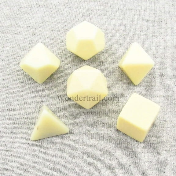 Ivory Blank Dice with No Pips 16mm (5/8in) Set of 6 Chessex