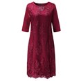 thumbnail image 2 of Joernso Formal Dress Lace Patchwork Women Crochet Flower Bodycon Dress for Wedding, 2 of 8
