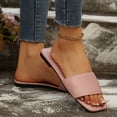 thumbnail image 3 of FRSASU Women's Slide Sandals Fashion Square Open Toe with Cushioned Footbed Summer Beach Slippers Pink, 3 of 9