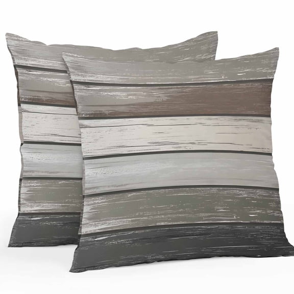 Vintage Dark Grey Stripe Outdoor Pillow Covers Pack of 2 Peeling Paint Effect Texture Waterproof Throw Pillow Covers Decorative Cushion Cases for Patio Garden Tent Balcony Couch 24x24 inch