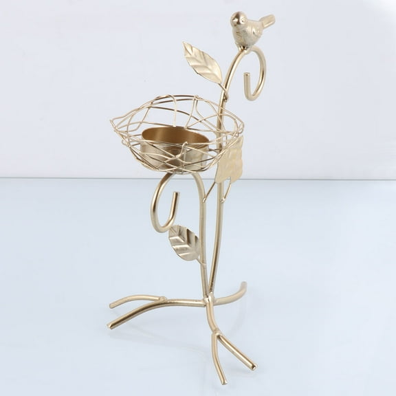 COSMOBETTY Golden Iron Candlestick Holders for Home and Office 1Pcs