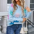 thumbnail image 4 of Womens Sweaters Flower Print - Crewneck Knitted Long Sleeve Sweaters Fall Winter Pullover Casual Top, 4 of 6