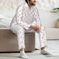 thumbnail image 7 of Balery Animal Pink Color Paw Pattern Pajama Sets for Men Long Sleeve 2 Piece Sleepwear Loungewear Sets Soft PJ's with Pockets Long Sleeve Comfy Pj Sets-Medium, 7 of 7