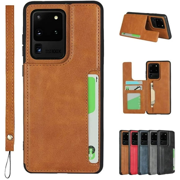 SailorTech Galaxy S20 Ultra Wallet Case, Premium PU Leather Case with Wristlet, Stand & Card Slots, Magnetic Closure