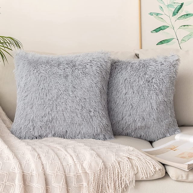 MIULEE Paquete de 2 Fundas de Almohada de Lujo de Piel sintética Fundas de Almohada de Felpa Decorativas de Invierno de Lujo Fundas de cojín para sofá de Navidad Dormitorio Coche 18x18 Pulgadas Verde