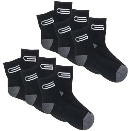 Golberg Women's Mid-Calf Crew Socks - 6 Pack - Black & Charcoal Gray Sweat Wicking Sock - Cushioned for Comfort for Hiking, Walking, Outdoor Recreation, and