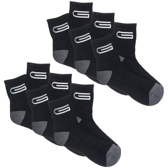 Golberg Women's Mid-Calf Crew Socks - 6 Pack - Black & Charcoal Gray Sweat Wicking Sock - Cushioned for Comfort for Hiking, Walking, Outdoor Recreation, and Sport (Size - Medium)