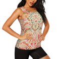 thumbnail image 2 of Fuzoiu Indian Paisley 1 Print Women's Workout Tank Top,Athletic Racerback Sports Tank,Tops Sleeveless Running Loose Fit Yoga Tops,Active Shirts for Yoga, Running, and Gym-Small, 2 of 7
