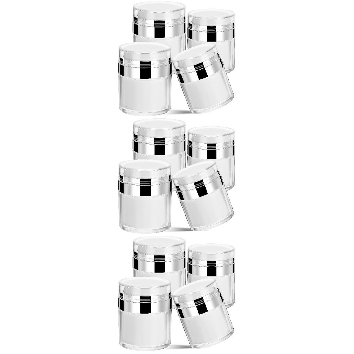 OHOIOLLA Vacuum Airless Pump Jars Multi Acrylic Cosmetic Containers for Lotion Storage