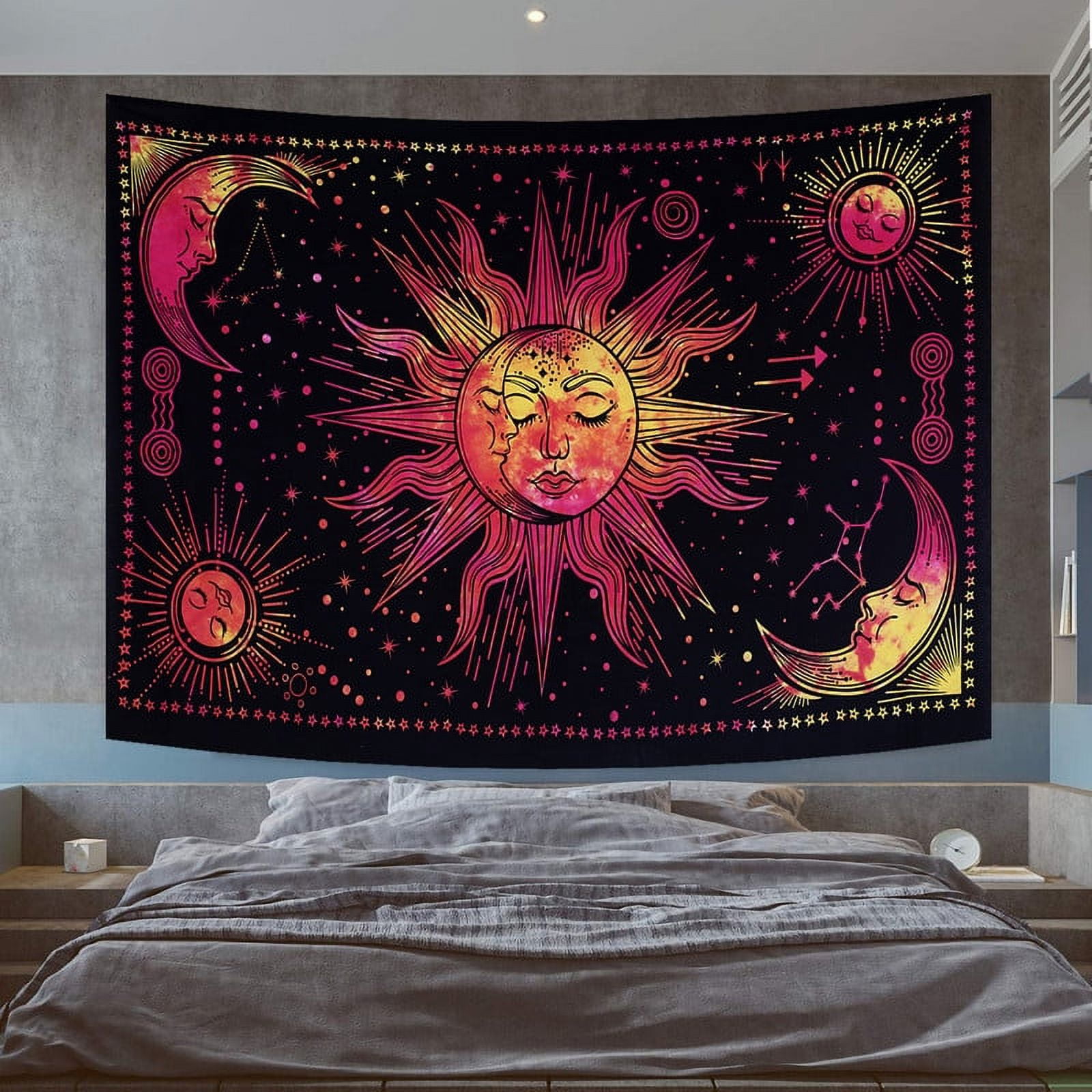 The Art Box 55 x 85 in Sun Moon Wall Tapestry Art Living Room Home Decor Wall Hanging Hippie Tapestries Walmart